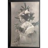 copy of CARTE POSTALE CPA FRANCE BONNE ANNEE FILLETTE BOUQUET FLEURS OLD CARD 0001