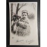 copy of CARTE POSTALE CPA FRANCE BONNE ANNEE FILLETTE BOUQUET FLEURS OLD CARD 0001
