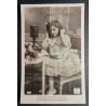 CARTE POSTALE CPA FRANCE BONNE ANNEE FILLETTE MUSIQUE OLD CARD 0040