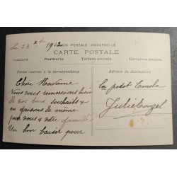 CARTE POSTALE CPA FRANCE BONNE ANNEE FEMME FLEURS OLD CARD 0048