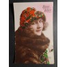 copy of CARTE POSTALE CPA FRANCE BONNE ANNEE FILLETTE BOUQUET FLEURS OLD CARD 0001