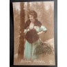 CARTE POSTALE CPA FRANCE BONNE ANNEE FEMME FORET OLD CARD 0026