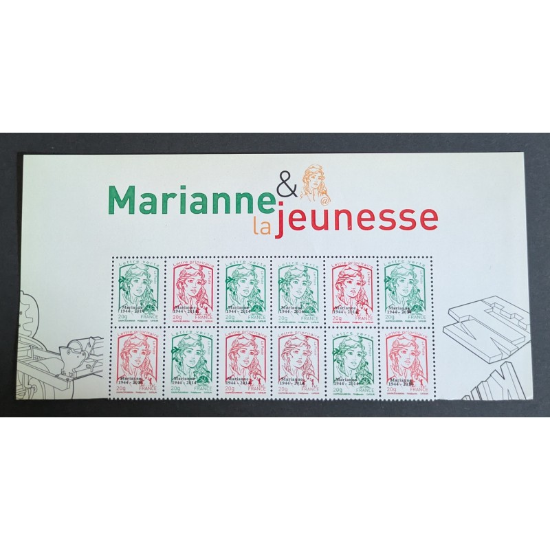FRANCE 2013 BANDE 4774BB HAUT FEUILLE TIMBRES MARIANNE JEUNESSE SURCHARGE neuf**
