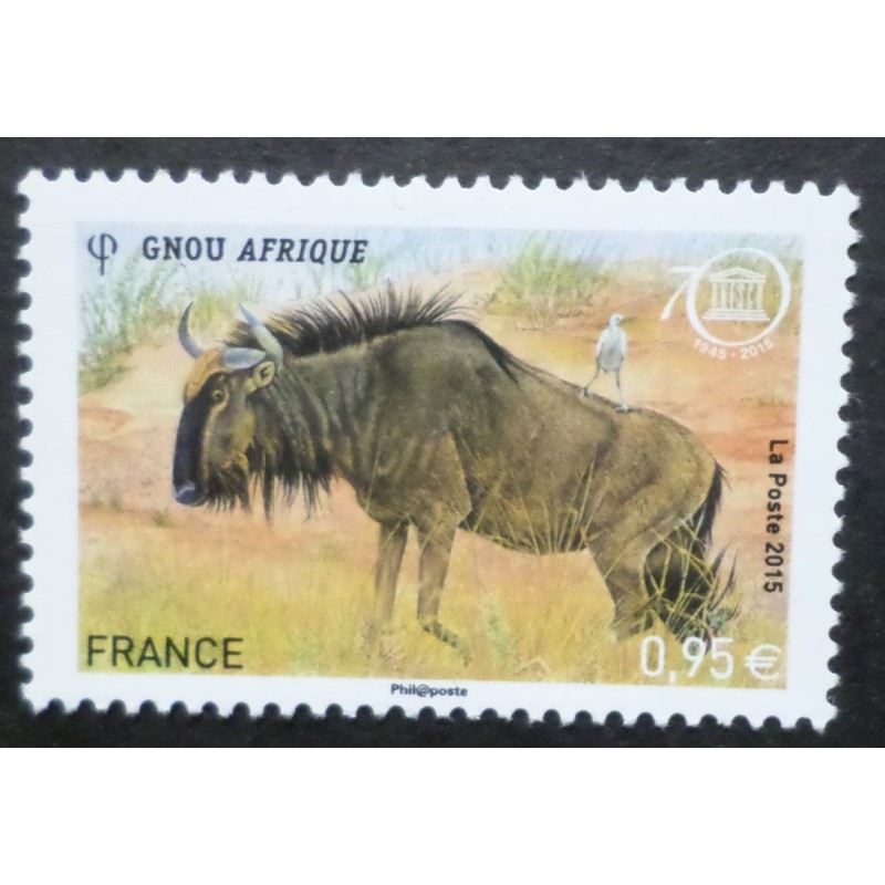 copy of FRANCE, 2003, timbre de SERVICE 128, UNESCO, LAPONIE, RENNE, neuf** MNH