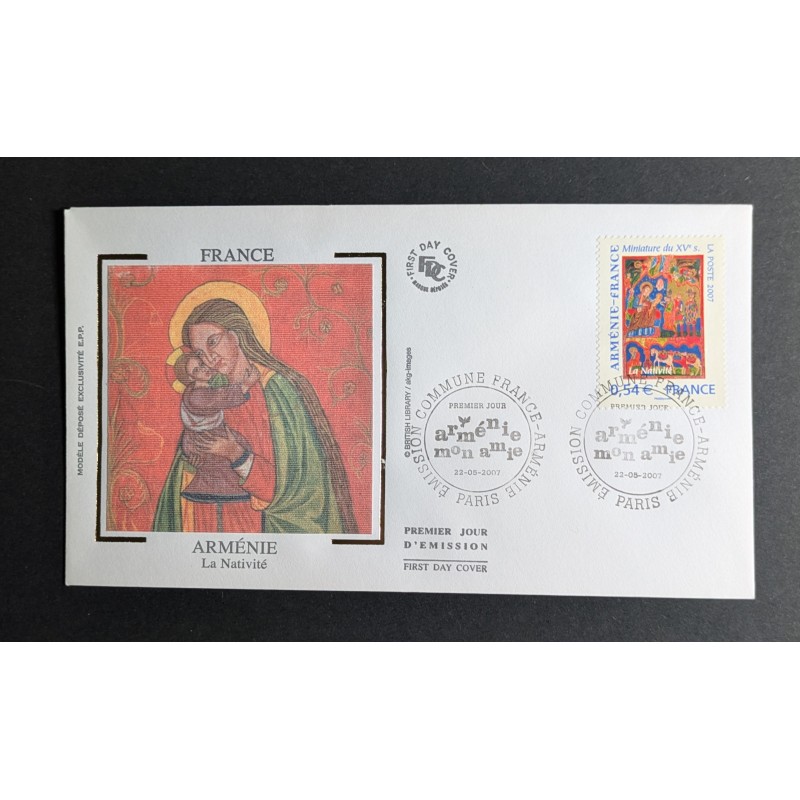 FRANCE 2007 FDC 1° JOUR TIMBRE 4058 ART MINIATURE PEINTURE ARMENIE NATIVITE