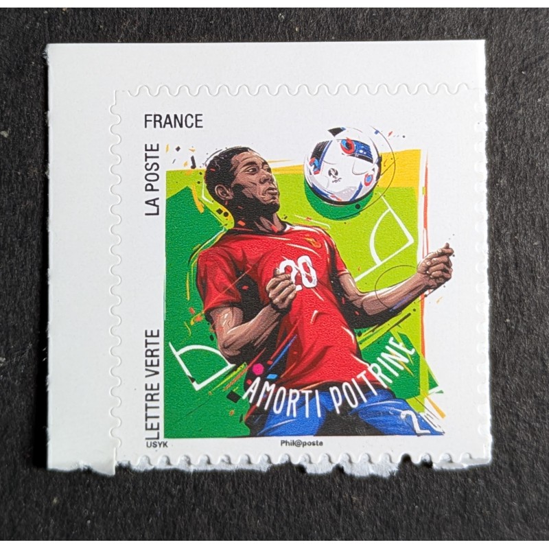 FRANCE 2016 TIMBRE AUTOADHESIF NEUF** 1280 EURO FOOTBALL AMORTI POITRINE MNH