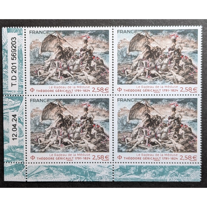 FRANCE 2024 COIN DATE TIMBRE 5780 TABLEAU RADEAU MEDUSE GERICAULT ART neuf** MNH