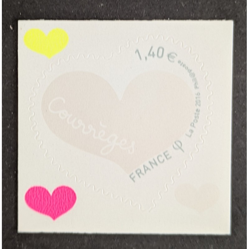 FRANCE 2016 TIMBRE AUTOADHESIF 1231 COEUR COURREGES SAINT VALENTIN neuf** MNH