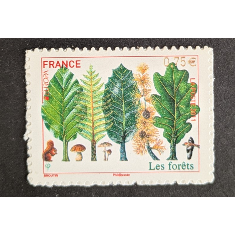 FRANCE 2011 TIMBRE AUTOADHESIF 564 EUROPA LES FORETS FEUILLES ARBRES neuf** MNH