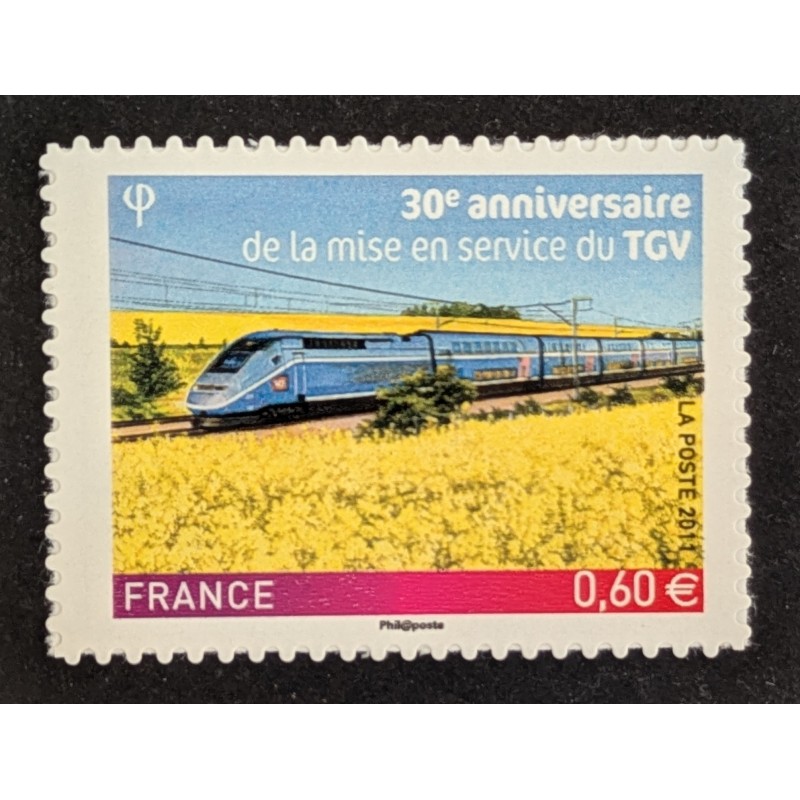 FRANCE 2011 TIMBRE AUTOADHESIF 603 TRANSPORT TRAIN PREMIER TGV neuf** MNH