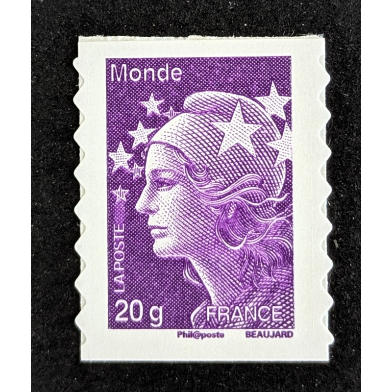 FRANCE 2011 TIMBRE 593 AUTOADHESIF MARIANNE BEAUJARD TVP MONDE neuf** MNH STAMP