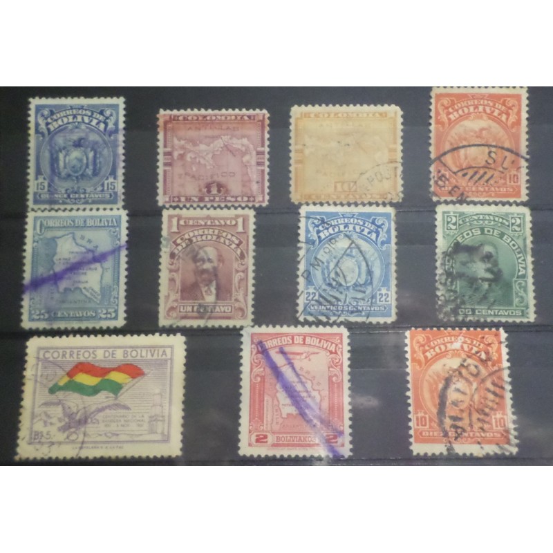 BOLIVIE LOT timbres CLASSIQUES ANCIENS oblitérés