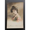 CARTE POSTALE CPA FRANCE FEMME HEUREUX ANNIVERSAIRE OLD CARD 0056