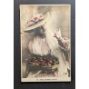 copy of CARTE POSTALE CPA FRANCE BONNE ANNEE FILLETTE BOUQUET FLEURS OLD CARD 0001