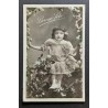 copy of CARTE POSTALE CPA FRANCE BONNE ANNEE FILLETTE BOUQUET FLEURS OLD CARD 0001