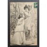 copy of CARTE POSTALE CPA FRANCE BONNE ANNEE FILLETTE BOUQUET FLEURS OLD CARD 0001