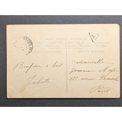 copy of CARTE POSTALE CPA FRANCE BONNE ANNEE FILLETTE BOUQUET FLEURS OLD CARD 0001