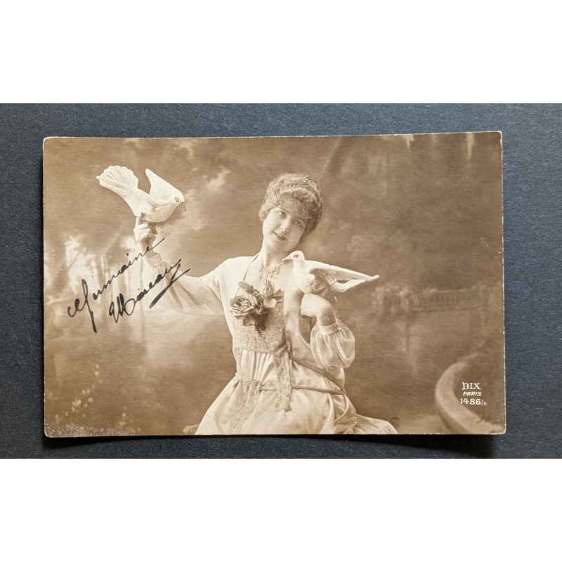 copy of CARTE POSTALE CPA FRANCE BONNE ANNEE FILLETTE BOUQUET FLEURS OLD CARD 0001