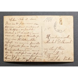 copy of CARTE POSTALE CPA FRANCE BONNE ANNEE FILLETTE BOUQUET FLEURS OLD CARD 0001