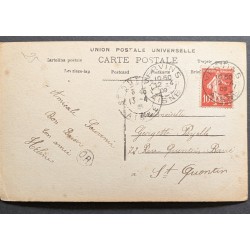 copy of CARTE POSTALE CPA FRANCE BONNE ANNEE FILLETTE BOUQUET FLEURS OLD CARD 0001