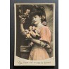 copy of CARTE POSTALE CPA FRANCE BONNE ANNEE FILLETTE BOUQUET FLEURS OLD CARD 0001
