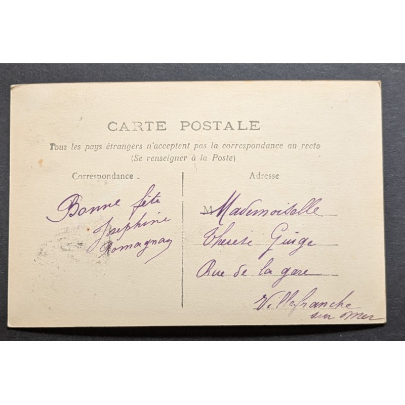 CARTE POSTALE CPA FRANCE VOYAGÉE JEUNE FEMME FLEURS OLD CARD 0075