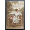 CARTE POSTALE CPA FRANCE FEMME FLEURS OLD CARD 0076