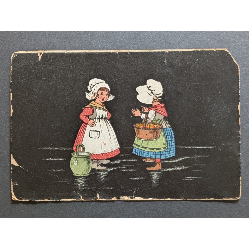 CARTE POSTALE CPA FRANCE FILLETTES FOLKLORE OLD CARD 0080