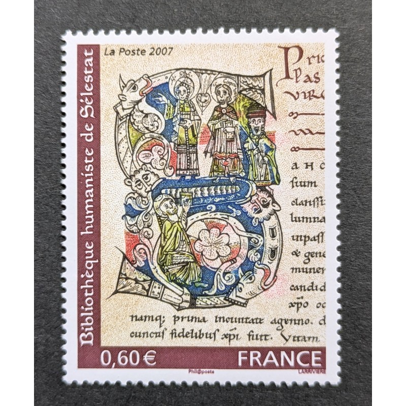 FRANCE 2007 TIMBRE 4013 ENLUMINURE BIBLIOTHEQUE HUMANISTE DU SELESTAT neuf** MNH