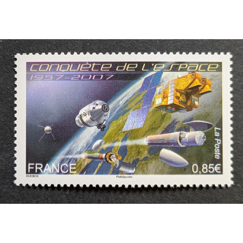 FRANCE 2007 TIMBRE 4104 CONQUETE DE L'ESPACE SATELLITE PLANETE TERRE neuf** MNH