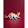 FIGURINE CHAT ROUX ET BLANC PVC ANIMAUX 4cm x 7cm VF TOYS occasion
