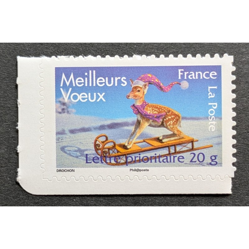 FRANCE 2007 TIMBRE AUTOADHESIF 142 MEILLEURS VOEUX / NOEL FAON LUGE neuf** MNH