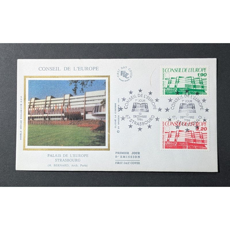 copy of FRANCE 1986 FDC 1° JOUR TIMBRE DE SERVICE 97 CONSEIL DE L'EUROPE OBLITERÉ