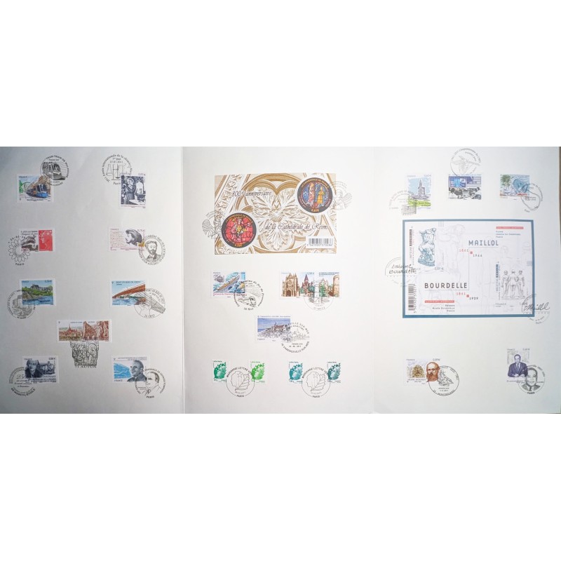 DOCUMENT TIMBRES ET BLOCS 2011 EMISSIONS 1° JOUR SOUVENIR PHILATELIQUE TB