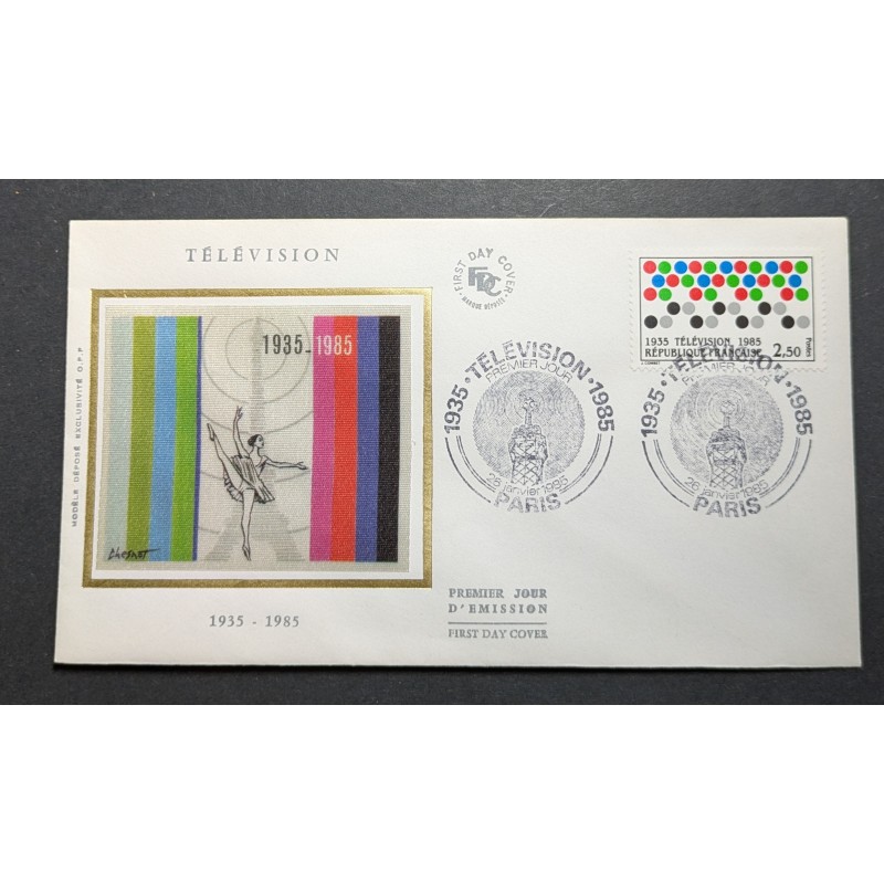 FRANCE 1985 FDC 1 JOUR TIMBRE 2353 50 ANS DE LA TELEVISION RVB