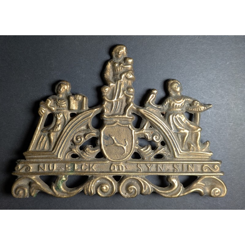PLAQUE RACCORD EN LAITON POUR PENDULE HOLLANDAISE NU ELCK SYN SIN 15x11 cm
