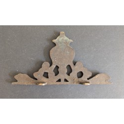 PLAQUE RACCORD COURONNE LAITON POUR PENDULE HOLLANDAISE NU ELCK SYN SIN 11x6 cm