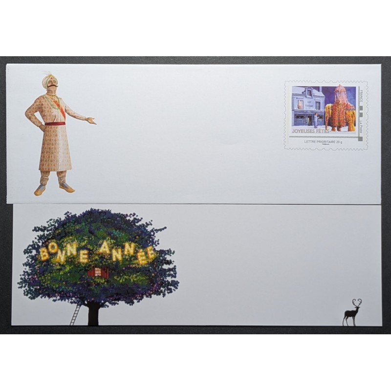copy of ENVELOPPE CARTE DE VOEUX JOYEUX NOEL PRÉ AFFRANCHIE TIMBRE COLLECTOR BONNE ANNÉE