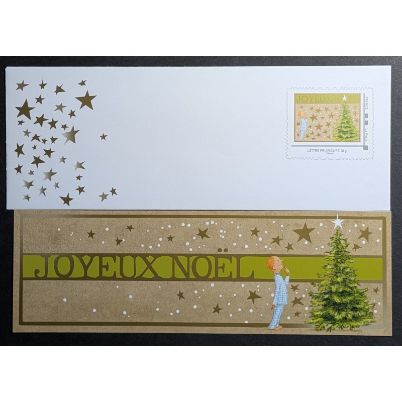 copy of ENVELOPPE CARTE DE VOEUX JOYEUX NOEL PRÉ AFFRANCHIE TIMBRE COLLECTOR BONNE ANNÉE
