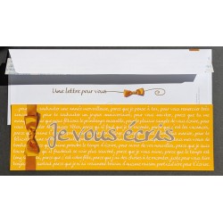 ENVELOPPE PAP NEUVE PRÉ AFFRANCHIE AVEC SA CARTE TIMBRE COLLECTOR JE VOUS ECRIS
