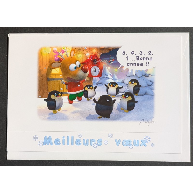 ENVELOPPE NEUVE PRÉ AFFRANCHIE AVEC SA CARTE MEILLEURS VOEUX TIMBRE B