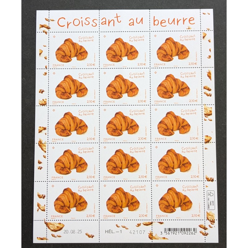 FRANCE 2025 BLOC FEUILLET AVEC COIN DATE 15 TIMBRES CROISSANT neuf** MNH