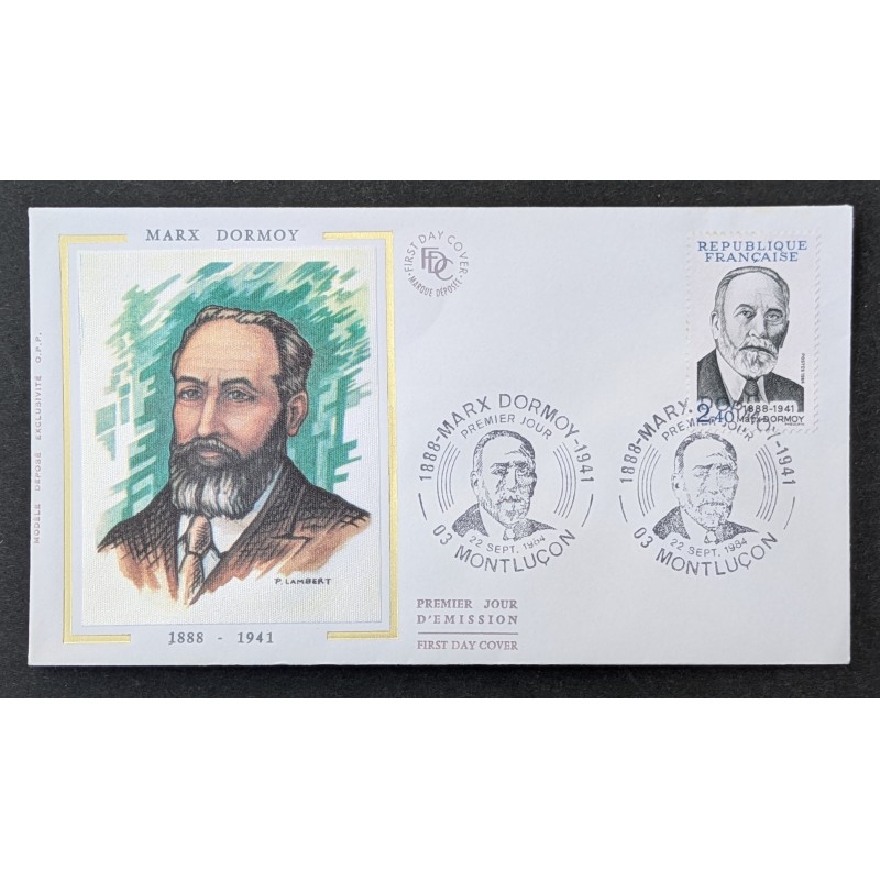 FRANCE 1984 FDC 1 JOUR TIMBRE 2336 CELEBRITE MARK DORMOY MINISTRE