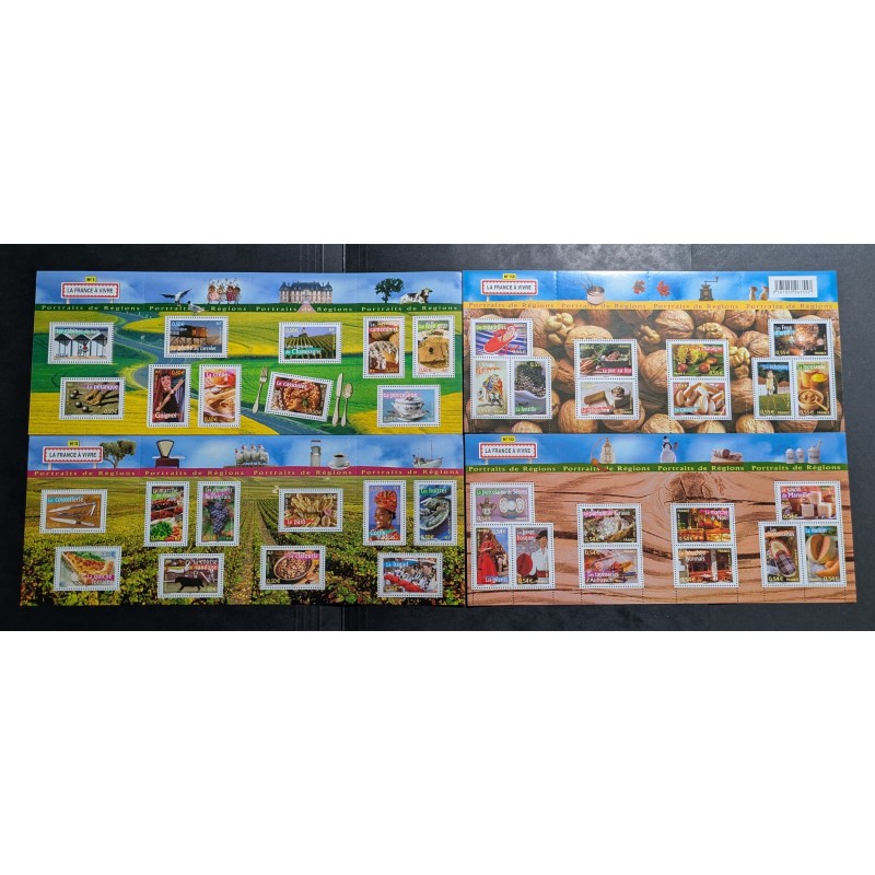 FRANCE LOT BLOCS REGIONS 40 TIMBRES ANNÉES 2004/2008 neufs** MNH B
