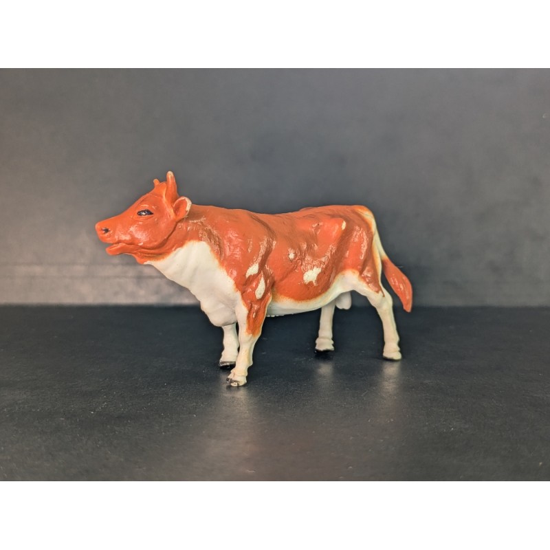 FIGURINE VACHE ANIMAUX CRECHE DECORATION NOEL D'OCCASION BON ETAT JOUET 8x5 CM E