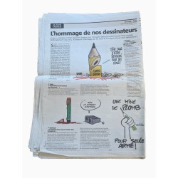 JOURNAL HISTORIQUE NICE MATIN 8 JANVIER 2015 TOUS SOLIDAIRES CHARLIE HEBDO