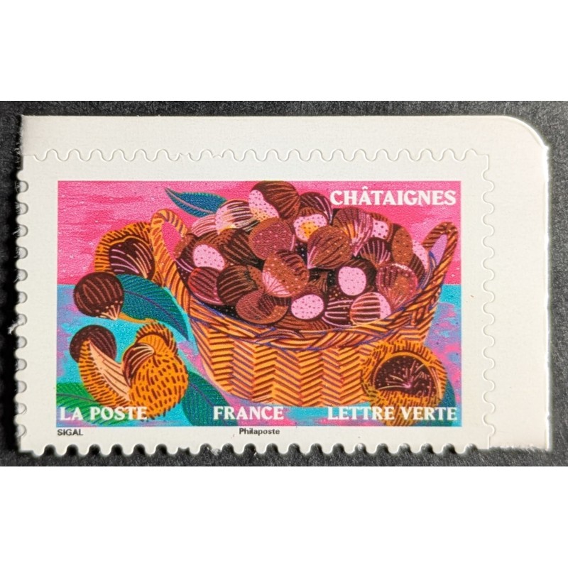 FRANCE 2025 TIMBRE AUTOADHESIF JARDINS D'AUTOMNE FRUIT CHATAIGNES neuf** MNH