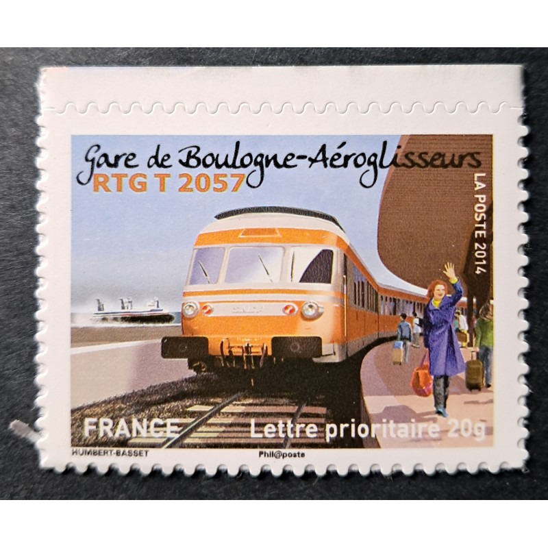 FRANCE 2014 TIMBRE AUTOADHESIF 1008 TRAIN RTG2057 GARE NEUF** MNH