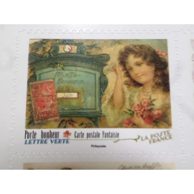 FRANCE 2023, timbre AUTOADHESIF CARTE POSTALE MESSAGE PORTE BONHEUR neuf**, MNH