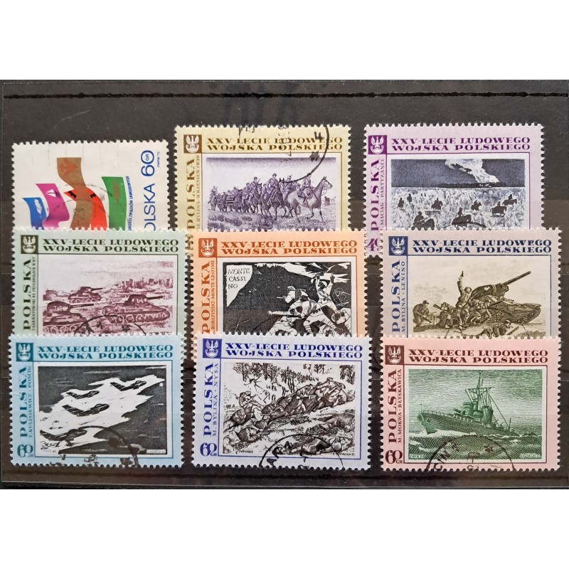 POLOGNE POLSKA LOT DE 9 TIMBRES OBLITERES ANNEES 60' 70' TRES BON ETAT A